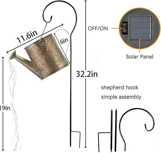Outdoor Garden Decor Solar Lights, Large Waterproof Watering Can Landscape Lights Hanging Outside Decorations for Gardening Gift Yard Front Porch Clearance Lawn Driveway Patio Backyard Pathway by GreenHaven Gardens
