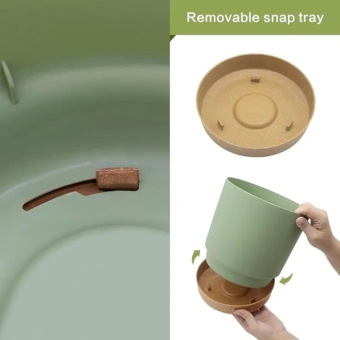 QCQHDU 12 inch Plant Pot, 2 Pack Planters for Indoor Plants with Drainage Holes & Saucer, Outdoor Flower Pots Home Garden Modern Decor by GreenHaven Gardens