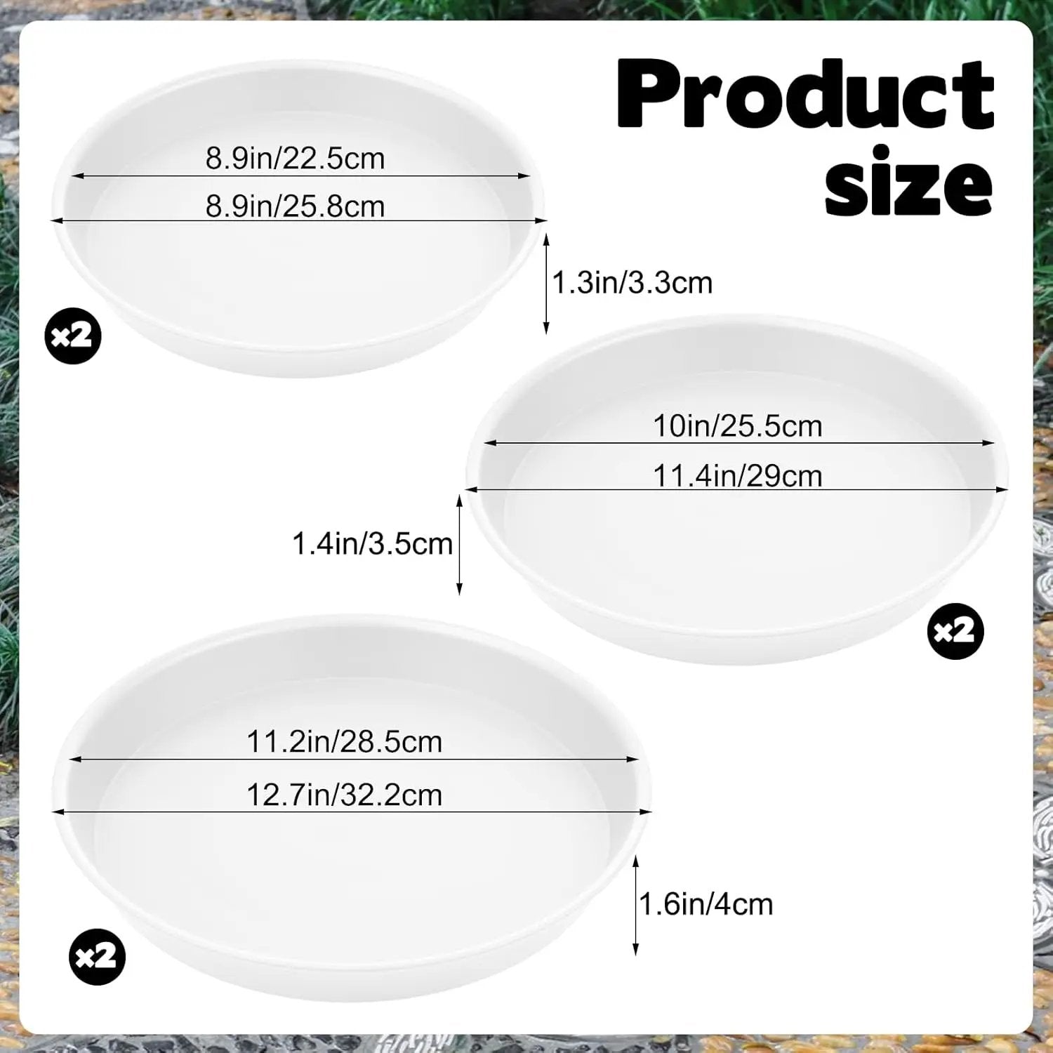 3 Size Round Stepping Stone Molds, 6 Pcs 8.8''/10''/ 11.2'' Reusable Concrete Mold for Garden Stepping Stones Large Tray for Concrete and Stained Glass for Garden Walk Way by GreenHaven Gardens