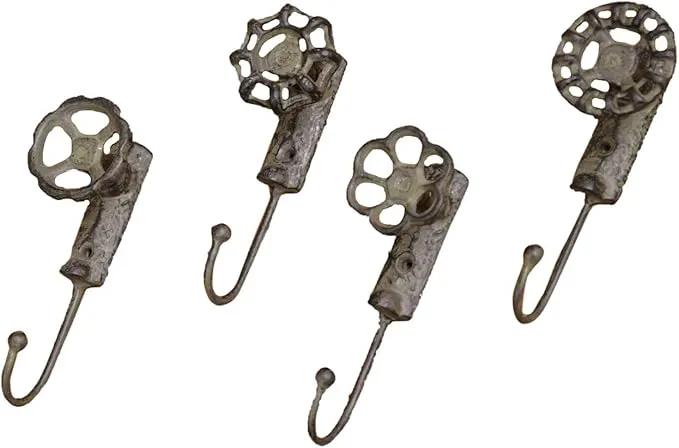 Your Hearts Delight Rustic Metal Garden Faucet Wall Hooks, 2 by 5-1/2-Inch by GreenHaven Gardens