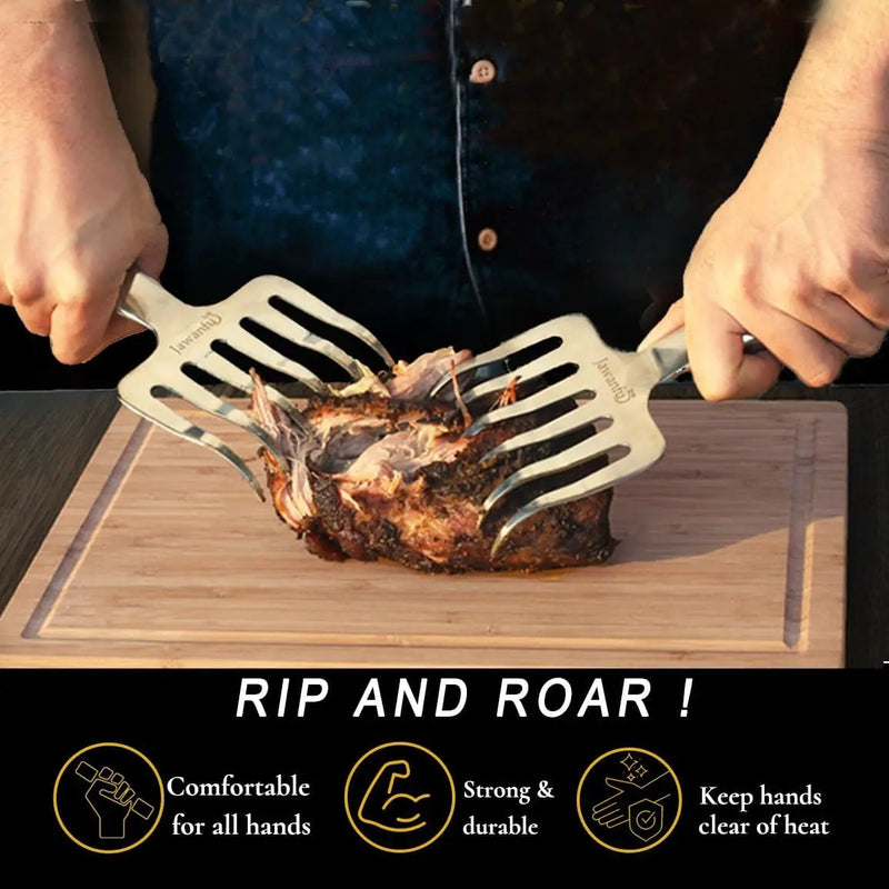 Meat Shredder Claws, 18/8 Stainless Steel Pulled Pork Tools for Shredding Meat, Effortlessly BBQ Tools For Handling, Shredding, Pulling Meat, Smoker Grilling Gifts, Pack of 2 by GreenHaven Gardens