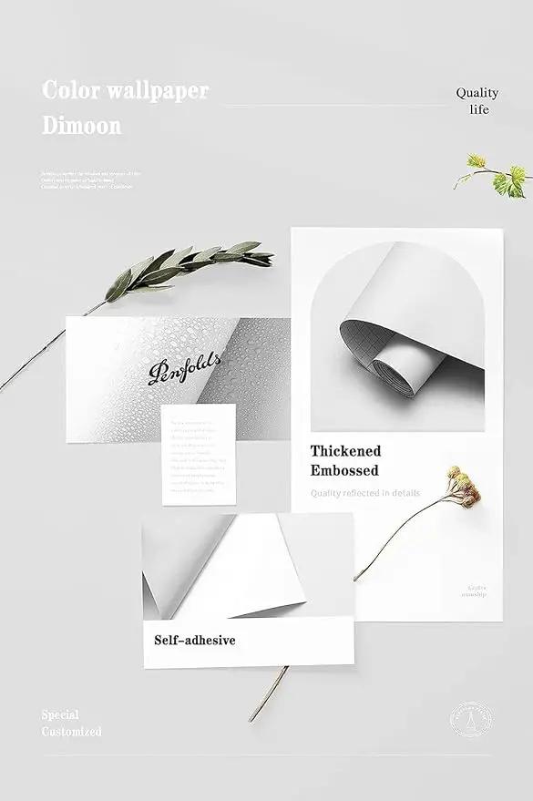 Dimoon 118''x23.6'' White Thicken Peel and Stick Wallpaper Contact Paper Modern Self Adhesive Wall Paper Removable Renter Friendly Textured Solid Color Shelf Vinyl Roll (118''x23.6'',White Thicken) by GreenHaven Gardens