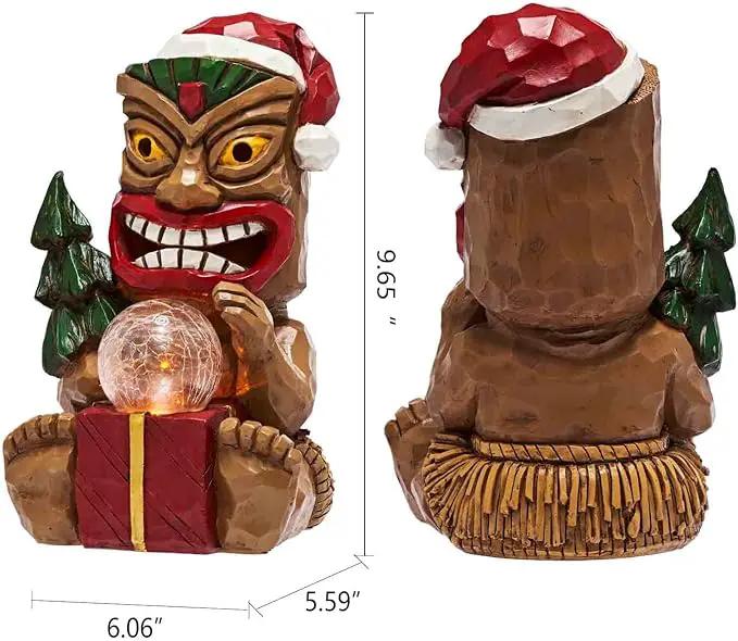 Outdoor Garden Decor-Christmas Tiki Totem Statues Light Beautiful Gift-Giving for Your Indoor Christmas & Holiday Decorations（9.65“） by GreenHaven Gardens