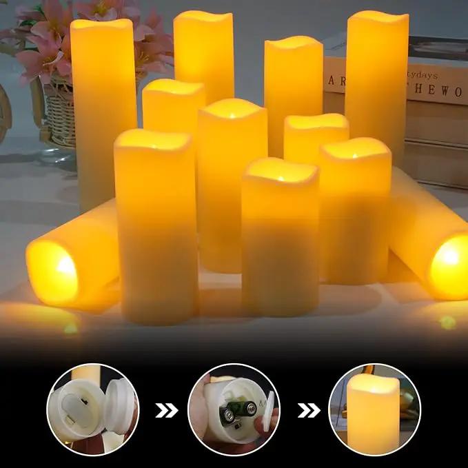 Metaku Flameless Flickering LED Candles - 24 Pack Ivory with Remote & Timer for Decoration by GreenHaven Gardens