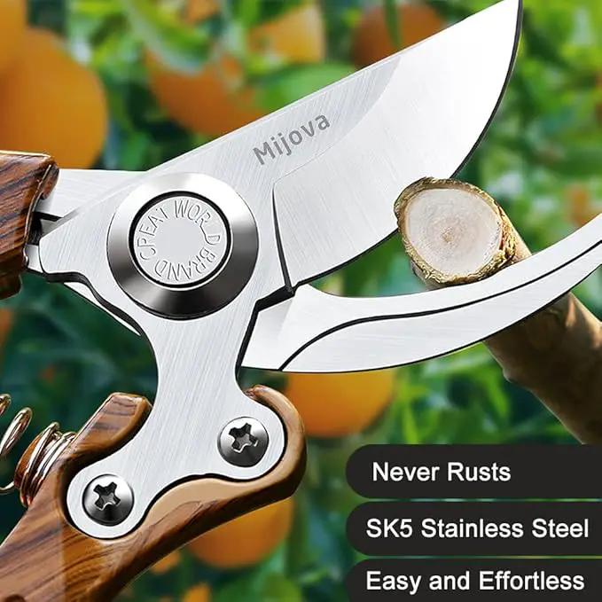 Garden Pruners, Heavy Duty Garden Clippers,Pruning Shears with Adjustable Thumb Lock,Hand Gardening Tools Pruners,Stainless Steel Sharp Gardening Scissors (Classic) by GreenHaven Gardens