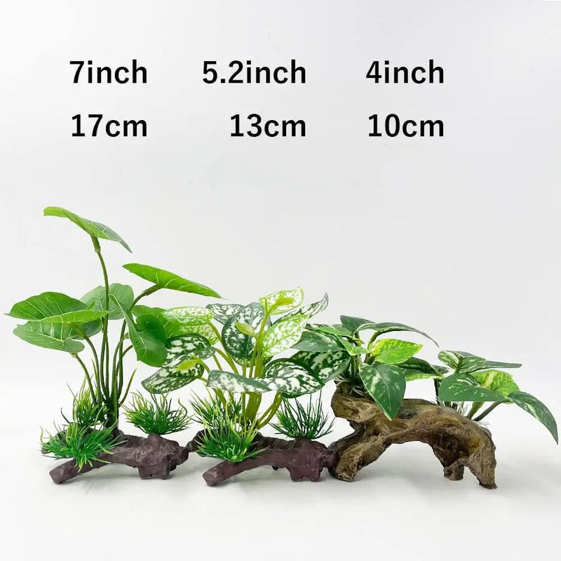 Smoothedo-Pets Fish Tank Decoration Aquarium Decoration 3 Pieces Ornament Betta Silk Leaf Cushion Hammock Artificial Driftwood Cave Goldfish Bowl Accessories (Mixed Leaf Set-G) by GreenHaven Gardens