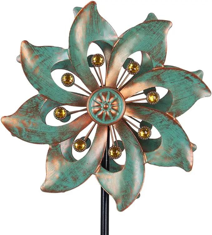 DREAMYSOUL Outdoor Wind Spinner 37 Inch, Metal Garden Wind Sculpture Bronze Wind Spinners for Patio Yard Lawn Decor by GreenHaven Gardens