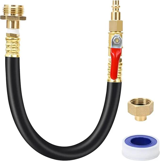 STYDDI RV Winterization Blowout Adapter Hose with Shut Off Valve, 12" Winterize Sprinkler System Shut-Off Hose Fitting for Outdoor Faucets, RVs, Boat, Water Pipes, Irrigation System, Sprinkler System by GreenHaven Gardens