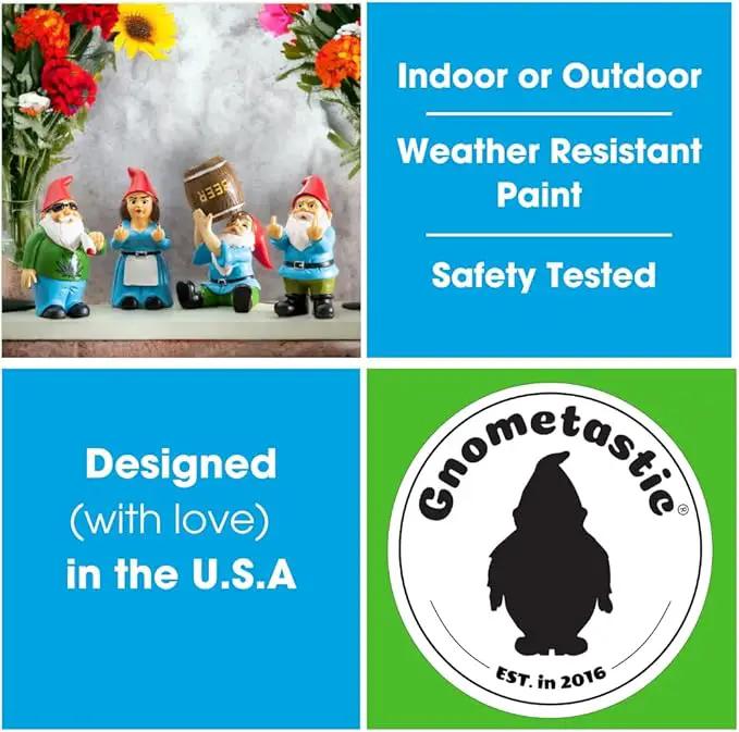 Gnometastic Mini Gnomes - Middle Finger Gnome 3.5in, Double Bird Gnome - Naughty Garden Gnome for Fairy Garden, Funny Garden Gnomes Outdoor Decoration for Yard Patio Lawn Ornament and Home Decor by GreenHaven Gardens