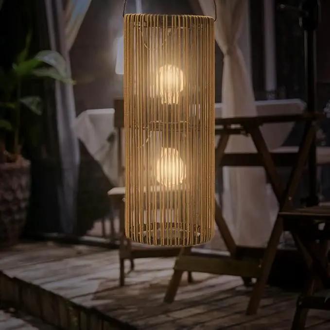 Solar Lanterns Outdoor Waterproof Hanging Rattan Weaving Solar Garden Lanterns Solar Powered with Handle,Decorative Retro Rattan Lights for Garden / Yard / Patio / Porch. by GreenHaven Gardens