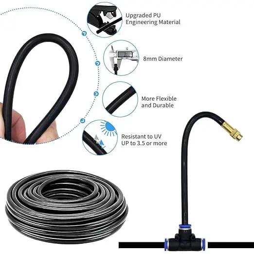 360° Adjustable Drip Irrigation System - 66FT Garden Watering System with 20 Nozzles, Garden Irrigation System, Greenhouse Accessories, Atomizing System for Yard, Lawn, Plants, 5/16 inch Hose (66FT) by GreenHaven Gardens