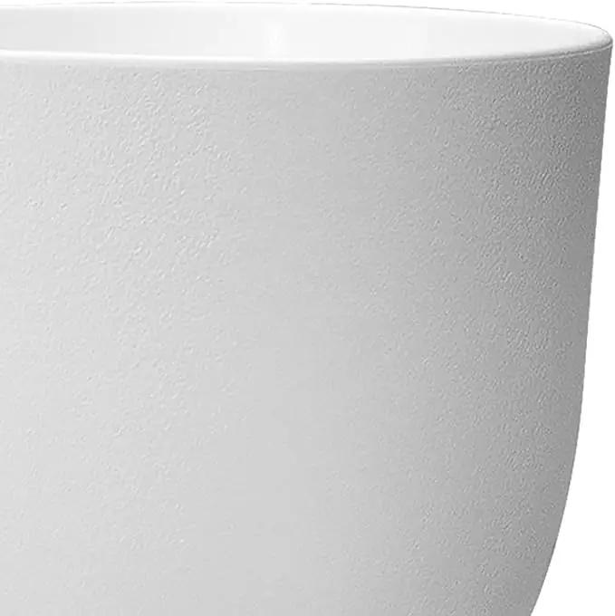 10/9/8 inch Medium Flower Pots, 3 Pack Modern Decorative Plastic Planters with Drainage Holes and Tray, Plant Pots for Indoor Outdoor Plants, White by GreenHaven Gardens