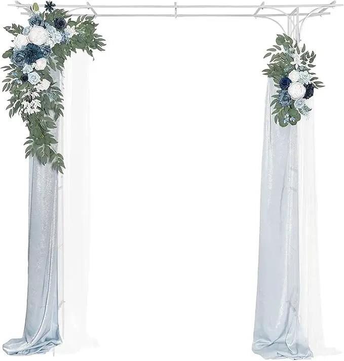 VINGLI Garden Arbor, Arch Archway for Wedding Ceremony Party, Steel Garden Trellis for Plant Climbing, Christmas Garden Decorations Pergola for Garden, Backyard, Lawn (White) by GreenHaven Gardens