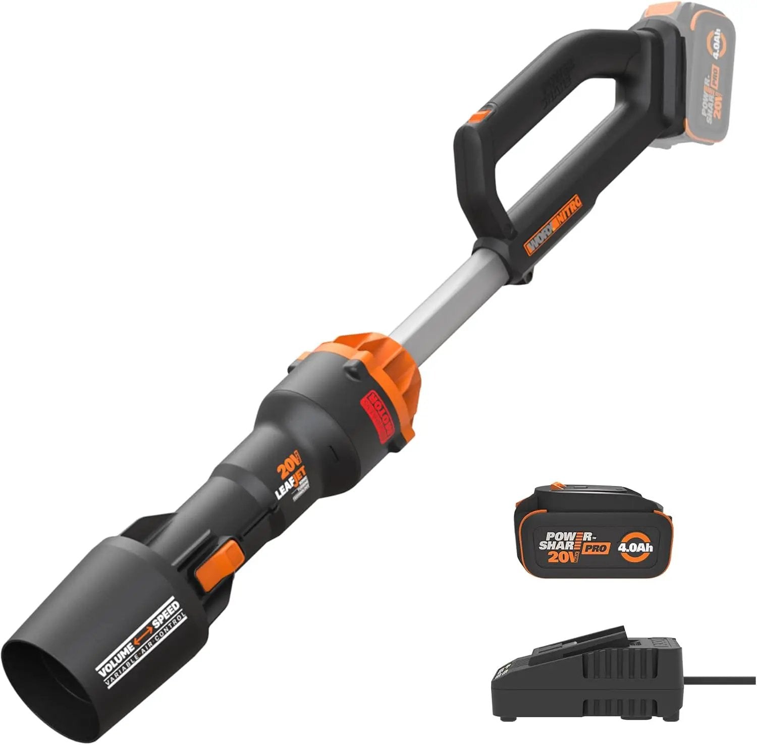 WORX Nitro WG543 20V Cordless Leaf Blower, Electric Blower with 410CFM & 130MPH, Blowers for Lawn Care with 3.8 Lbs, Battery & Charger Included by GreenHaven Gardens
