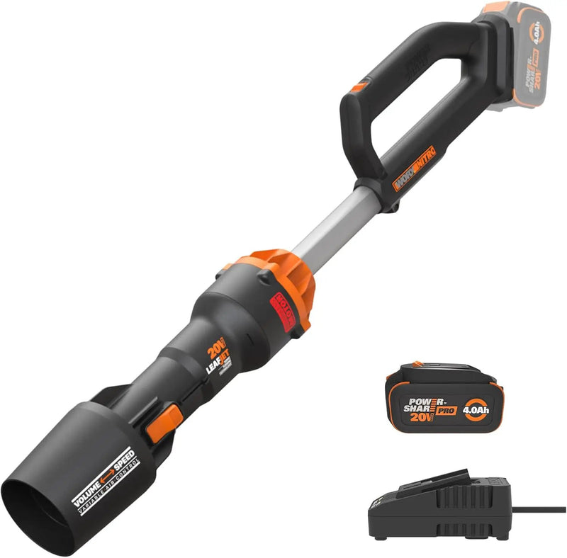 WORX Nitro WG543 20V Cordless Leaf Blower, Electric Blower with 410CFM & 130MPH, Blowers for Lawn Care with 3.8 Lbs, Battery & Charger Included by GreenHaven Gardens