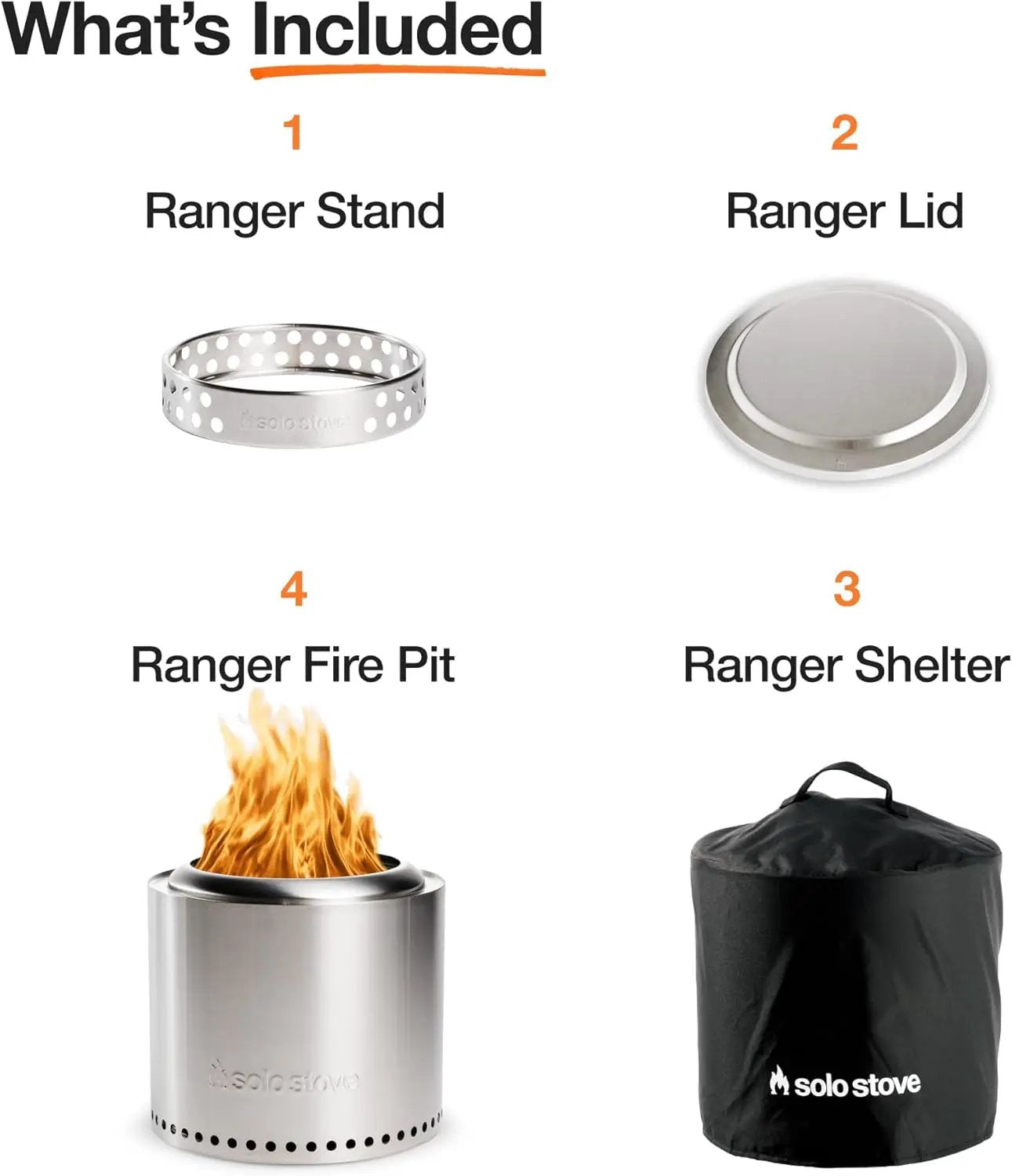 Solo Stove Ranger Amazon Exclusive Fire Pit Bundle | Portable & Smokeless | Includes Stand, Lid & Shelter | Ideal for 2–4 People | Stainless Steel, 15"x15", 22lbs by GreenHaven Gardens