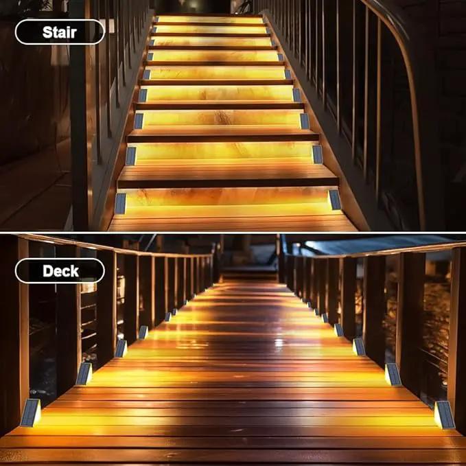Solar Step Lights for Outside Waterproof IP67, Outdoor Stair Lights 2 Pack, Solar Stair Light Outdoor LED Outdoor Step Lights Decor for Deck, Front Step, Patio, Garden by GreenHaven Gardens