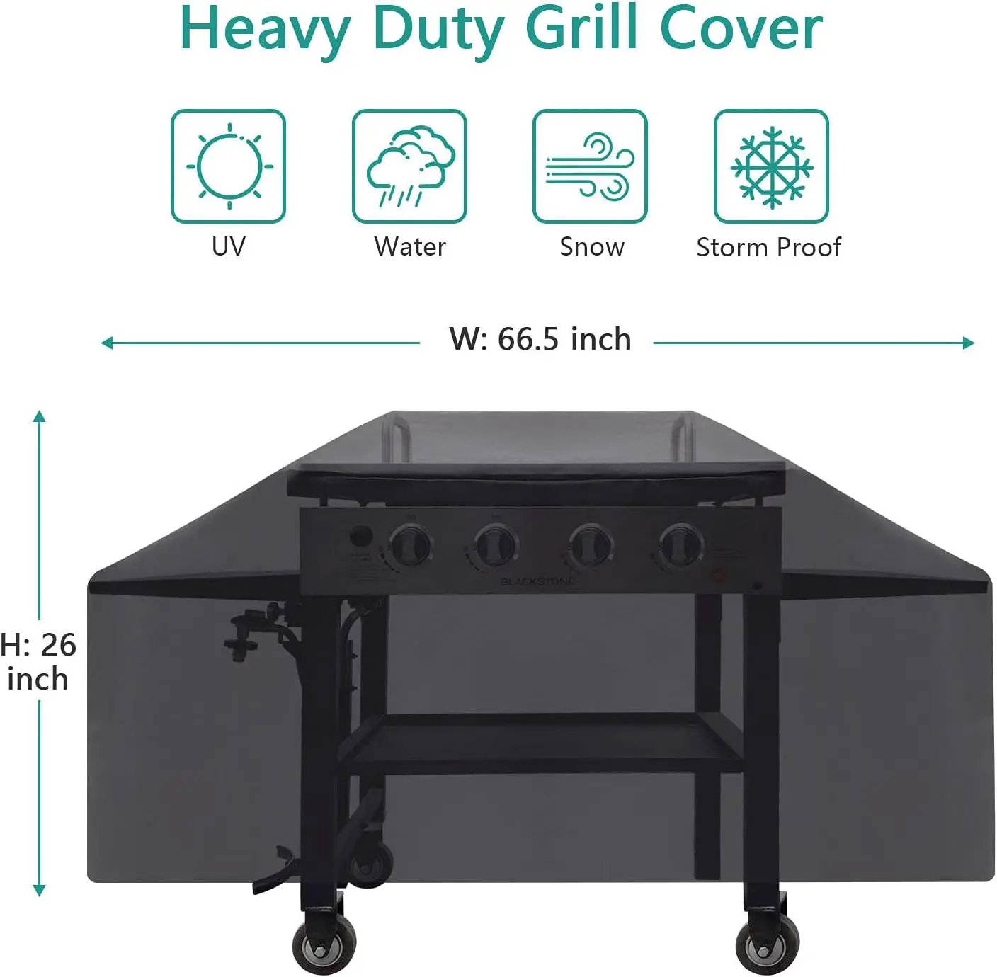 5004 Hard Top Lid for Blackstone 36" Griddle, Fits 36" Front or Rear Grease Griddle, 1528 Flat Top Gas Grill Cover by GreenHaven Gardens