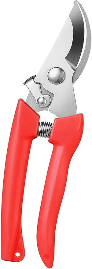 Garden Flower Shears Pruning Shears 6.9 inches Scissors Heavy Duty Plant Scissors for Cutting Flowers, Trimming Plants, Bonsai, Fruits Picking (Red Handle) by GreenHaven Gardens
