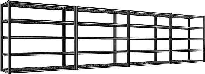 REIBII 48.2''W Garage Shelving Heavy Duty Metal Shelving 3000LBS Storage Shelves Adjustable Metal Shelves Industrial Garage Shelf for Warehouse Basement, 4 Pack by GreenHaven Gardens