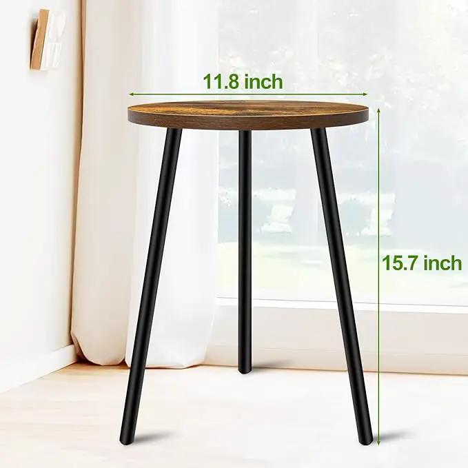 Plant Stand Indoor, Modern Plant Stands for Indoor Plants, Single Flower Stand with Round Wooden Board for Living Room, Balcony, Deck by GreenHaven Gardens