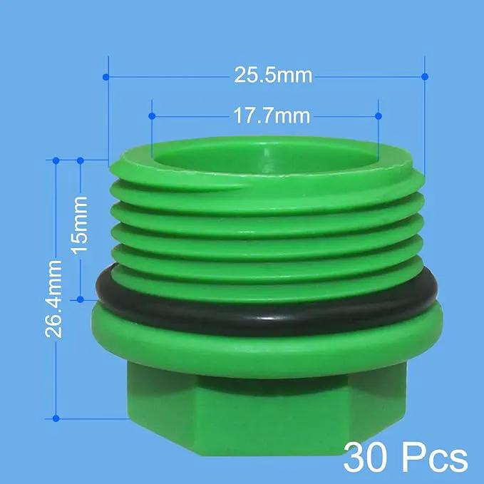 30 Pieces 3/4" PT Male Threaded PPR PPR End Cap Plug Pipe Fittings Garden Hose Irrigation Water Tubing Stopper Prevent Leakage Choke Plug by GreenHaven Gardens