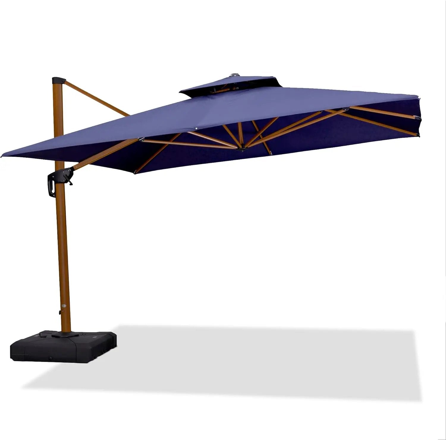 PURPLE LEAF 11ft Patio Umbrella Outdoor Square Umbrella Large Cantilever Umbrellas Windproof Offset Umbrellas Heavy Duty Sun Umbrella for Garden Deck Pool Patio, Navy Blue by GreenHaven Gardens
