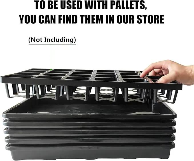5 Pack Nursery Potting Tray, Carrying and Holding Plant Tray for Seeds Starting Pot, Collecting Drainage Water(Black) by GreenHaven Gardens