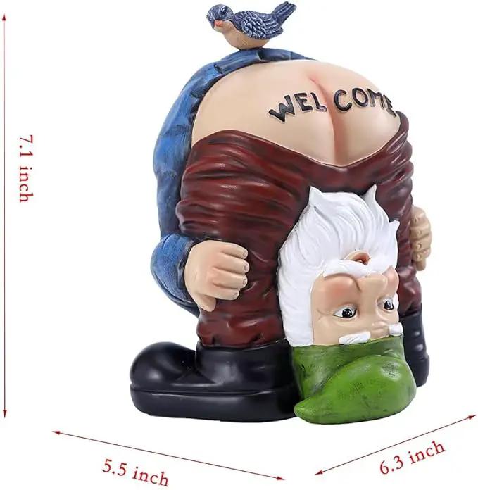Garden Gnome Statue, Garden Decor,Gnomes Decorations for Yard, Funny Garden Bird Welcome Figurines for Outdoor Patio, Lawn, Yard Art Decoration ，Christmas Garden Gifts (Green) by GreenHaven Gardens