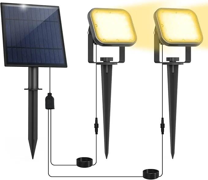20 LED IP65 Waterproof Outdoor Spot Lights - Dusk-to-Dawn 3000K Warm White Solar Landscape Lights for Yard, Garden, Driveway, Porch, Walkway by GreenHaven Gardens