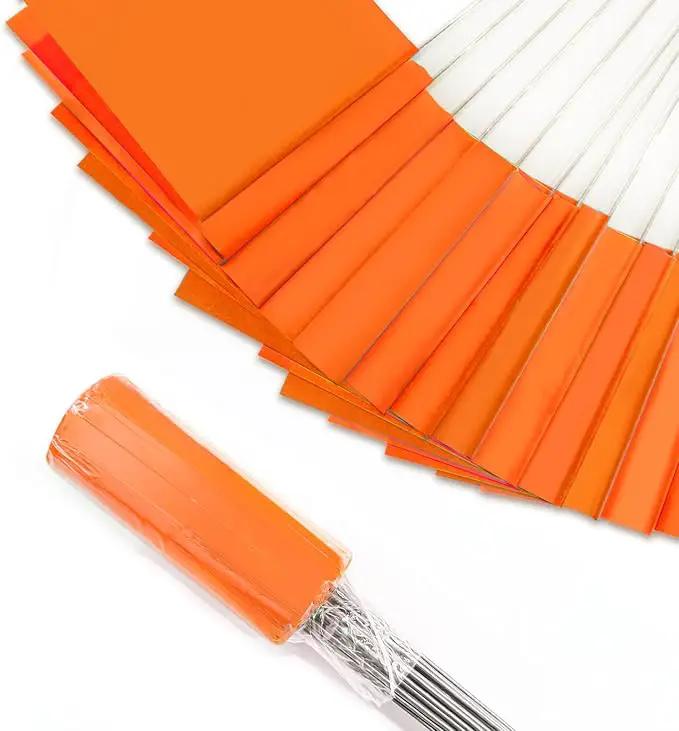 Zozen 50Pack Fluorescent Orange Marking Flags, Writable/15x4x5 Inch, Yard Flags for Lawn & Irrigation & Landscape & Sprinkler & Survey & Dog Training. by GreenHaven Gardens