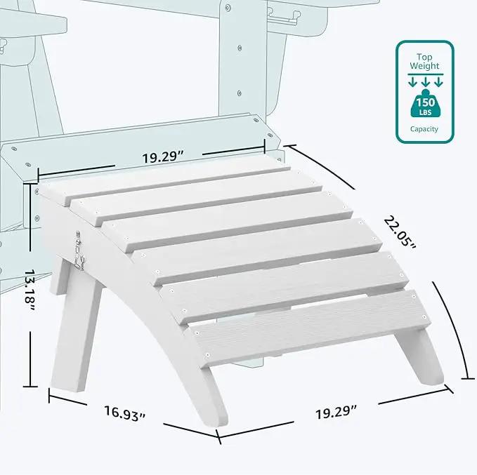 SERWALL Folding Adirondack Ottoman, White by GreenHaven Gardens
