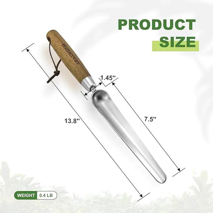 Haliaeetus Seeding Widger, Stainless Steel Garden Planting Trowel for Repotting, Long and Narrow Widger for Weeding from Tight Areas, Hand Transplanter with Wood Handle for Planting, Weeding, Digging by GreenHaven Gardens