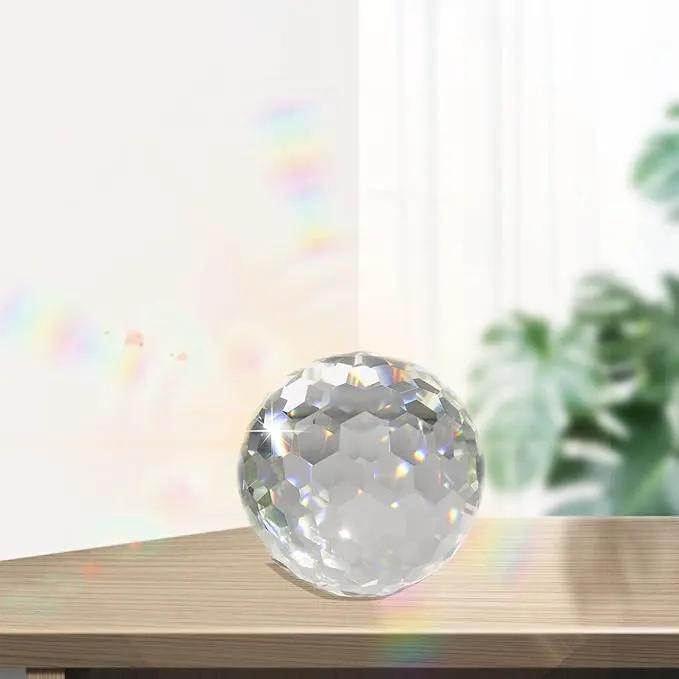 Clear Crystal Suncatcher Ball Prism Glass Sphere Faceted Gazing Ball Rainbow Maker Window Prisms Suncatcher for Window, Sun Catcher(150mm/5.91inch) by GreenHaven Gardens