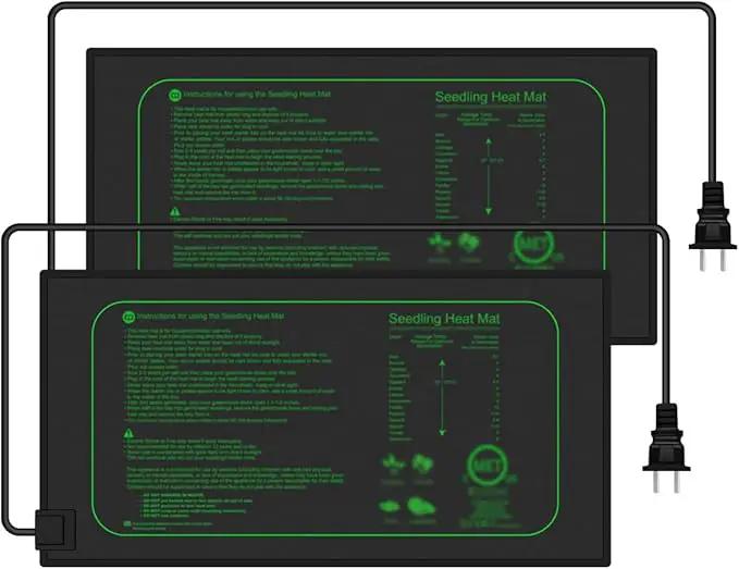 2 Pack 21W Seedling Heat Mat for Seed Starting,10" x 20.75" Waterproof Heating Pad for Indoor Plants Germination by GreenHaven Gardens