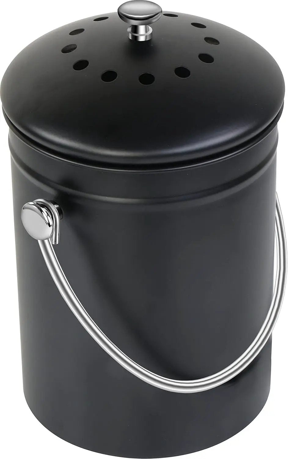 Utopia Kitchen Compost Bin for Kitchen Countertop, 1.3 Gallon Compost Bucket for Kitchen with Lid, Includes 1 Spare Charcoal Filter (Black) by GreenHaven Gardens