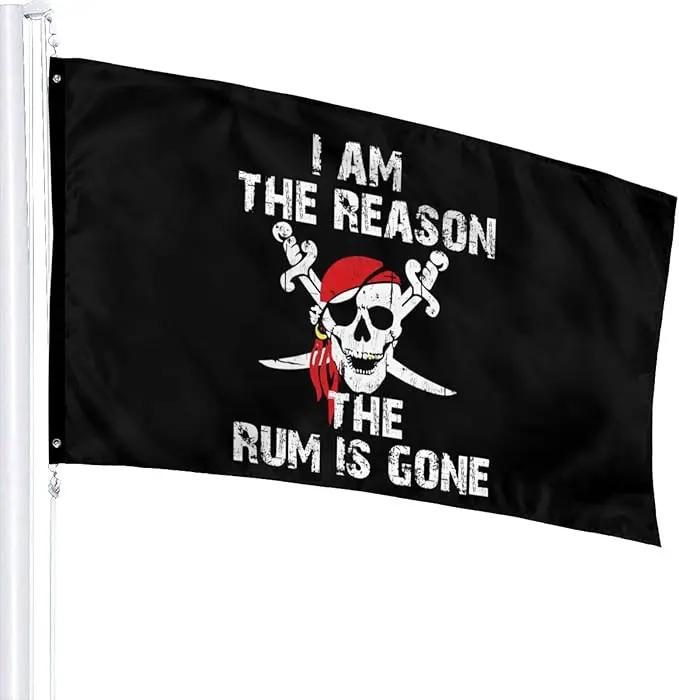 Pirate Flag Jolly Roger Flag 3x5 Ft Indoor/Outdoor Yard Garden Lawn Holiday Decoration Banner Sign by GreenHaven Gardens