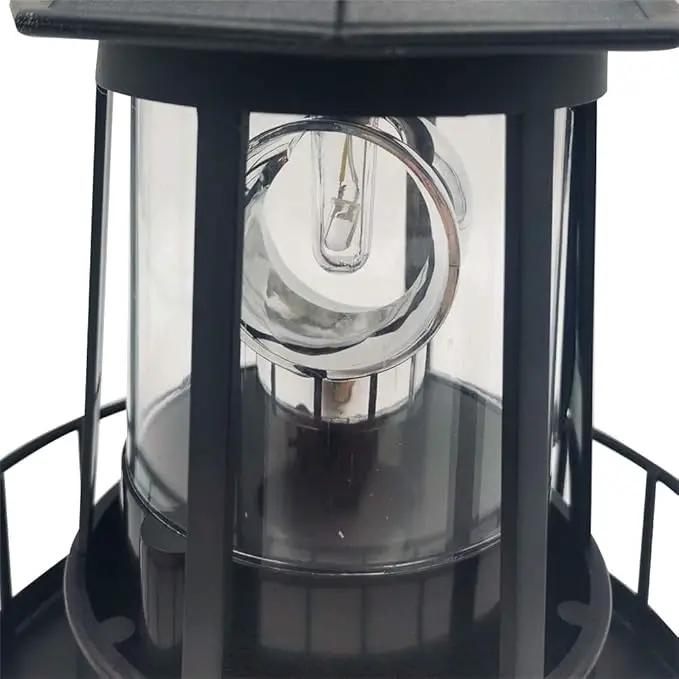 LED Solar Powered Lighthouse, 360 Degree Rotating Lamp, IP65 Waterproof LED Solar Lighthouse Garden Yard Outdoor Decor by GreenHaven Gardens