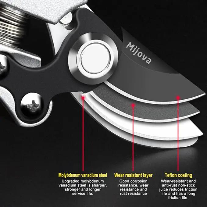 Garden Pruners, Heavy Duty Garden Clippers,Pruning Shears with Adjustable Thumb Lock,Hand Gardening Tools Pruners,Stainless Steel Sharp Gardening Scissors (MJ001) by GreenHaven Gardens