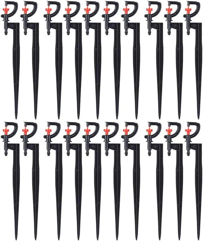 Irrigation Sprinkler, 20pcs Plastic Watering Nozzle G‑Type 360 Degree Rotation Sprinkler Accessory for Garden Agriculture Courtyards Lawn 9.1x1.2x0.4in by GreenHaven Gardens