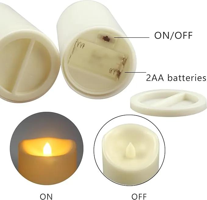 CANDLE CHOICE Waterproof Outdoor Battery Operated Flameless Candles with Timer Flickering Plastic Resin Electric LED Pillar Lights for Lantern Patio Garden Wedding Party Decorations 3x4 Inches 2 Pack by GreenHaven Gardens