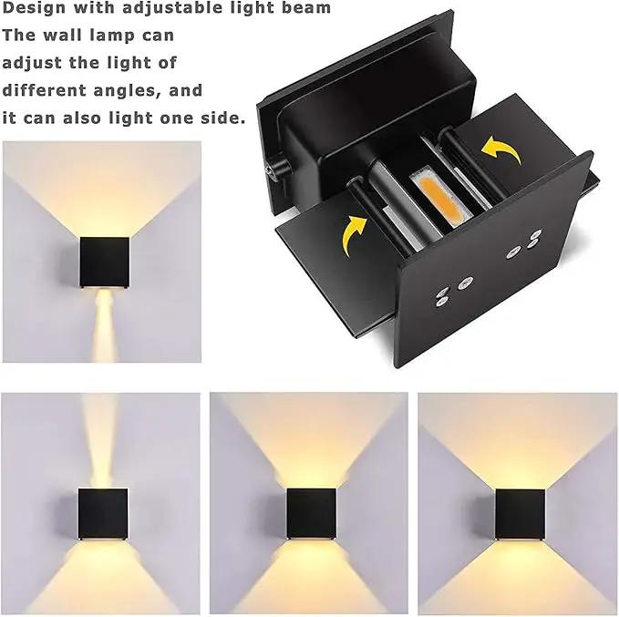 LANFU LED Aluminum Waterproof Outdoor Wall Sconce, 100-277V 3000K Outdoor Cube Square Wall Light Warm Light 2 LEDs Black 6W Outside Wall Lights for House Patio by GreenHaven Gardens