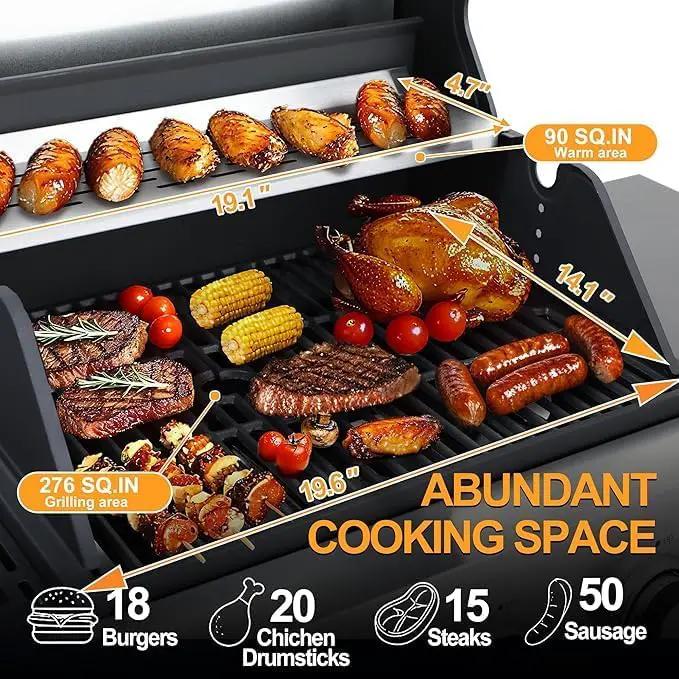 3-Burner Propane Gas Grill with Side Burner, 25,650 BTU Outdoor BBQ Grill with Stainless Steel Warming Rack, Enameled Cooking Grids, Built-in Thermometer & Foldable Side Tables with 6" Wheels by GreenHaven Gardens