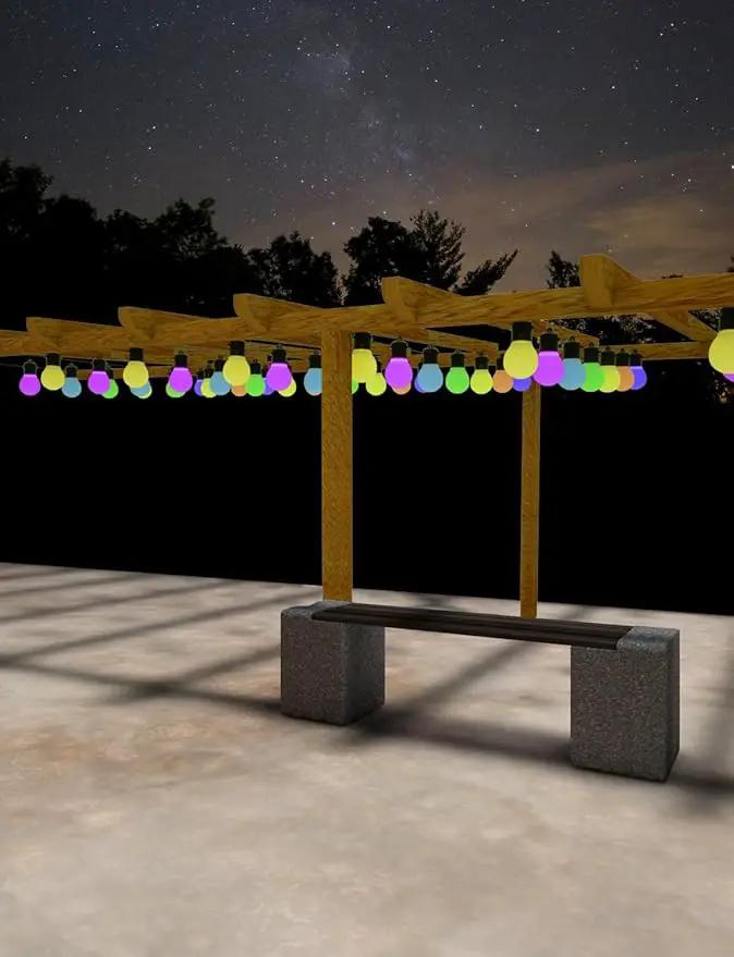 Smart Outdoor String Lights 20FT 20PCS G50 Led Bulb Outdoor APP& Remote Control Dimmable Music synic Timer speedness for Vacation Daily Camping Garden Yard Party Wedding Home Decoration by GreenHaven Gardens