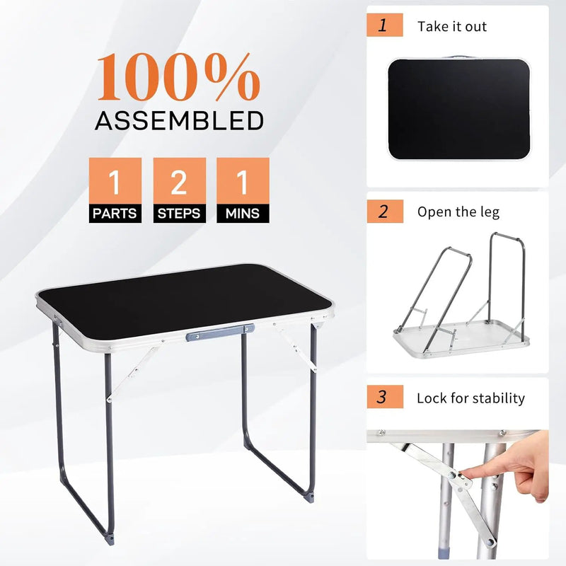 Outvita 2.3ft Portable Folding Camping Table, Outdoor Waterproof Picnic Table, Aluminum Lightweight Suitcase Foldable Table for Picnic BBQ Beach Dining by GreenHaven Gardens