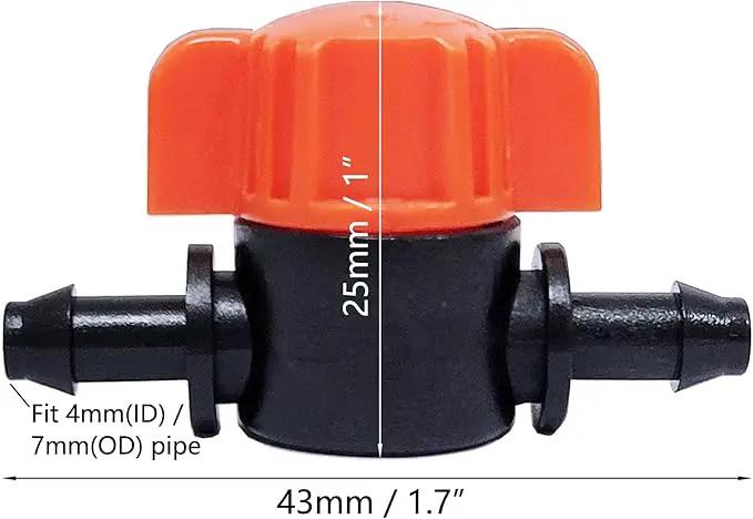 40pcs Drip Irrigation Barb Shut-Off Valve Barbed Ball Valve Tubing Coupling Valve OD Tube Drip Irrigation Systems for Gardens Farmland Greenhouse by GreenHaven Gardens