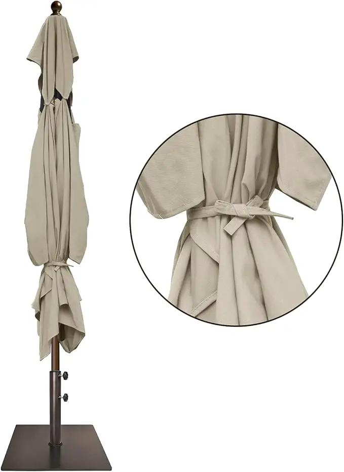 EliteShade USA 10-Year-Non-Fading 6.5x10Ft Rectangular Market Umbrella Patio Umbrella Outdoor Table Umbrella with Ventilation, Antique Beige by GreenHaven Gardens