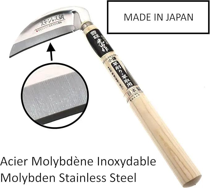 Weeding Sickle Japanese Stainless Steel Garden Tool [Made in Japan] Gardening Hand-held Weeder Hand Hoe by GreenHaven Gardens