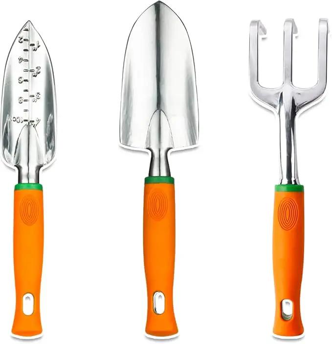 Ukoke Garden Tool Set, 3 Piece Aluminum Hand Tool Kit, Outdoor Tool, Heavy Duty Gardening Work Set with Ergonomic Handle, Gardening Tools for Women Men by GreenHaven Gardens