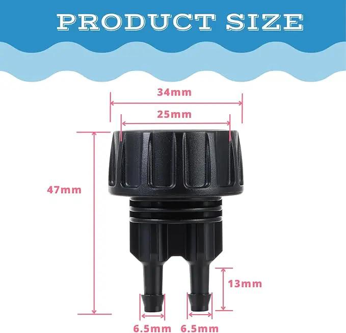 8pcs Garden Hose Adapters, 3/4'' Faucet Convert to 1/4'' Drip Irrigation Tubing, Drip Irrigation Hose Connectors for Outdoor Watering, Fittings with 8pcs Rubber Washers (2 Barbs) by GreenHaven Gardens